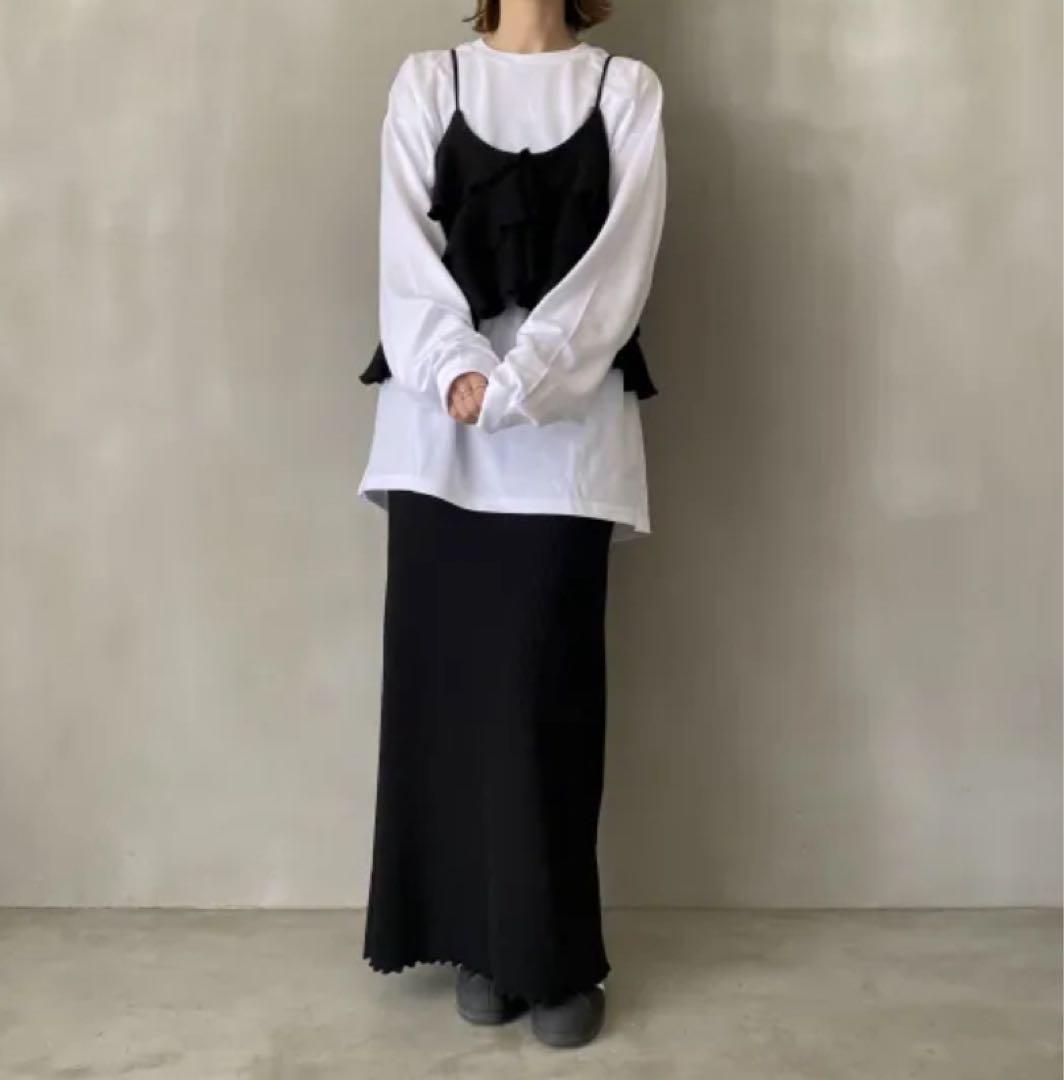 HOWDY rib frill bustier リブフリルビスチェ キャミソール