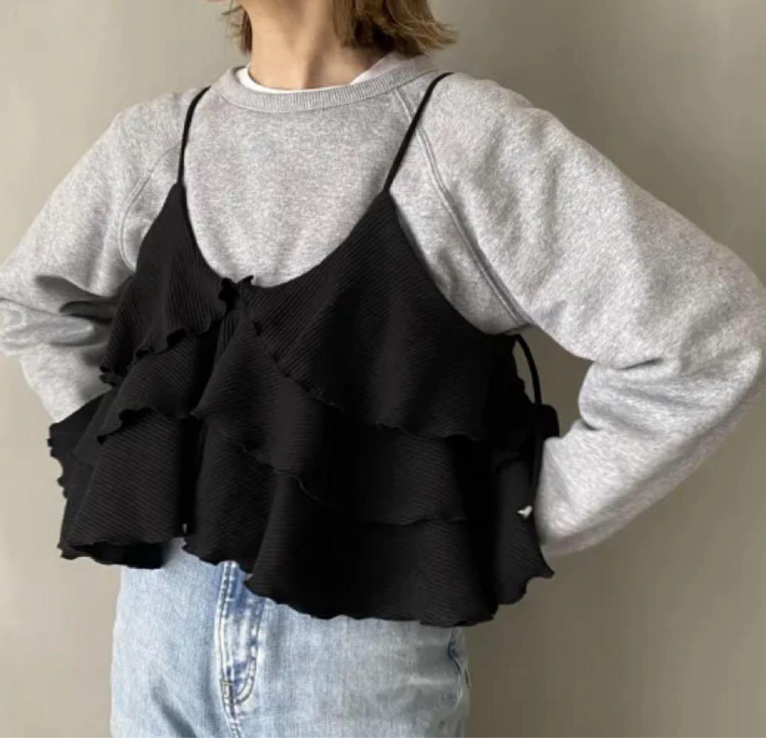 HOWDY rib frill bustier リブフリルビスチェ キャミソール