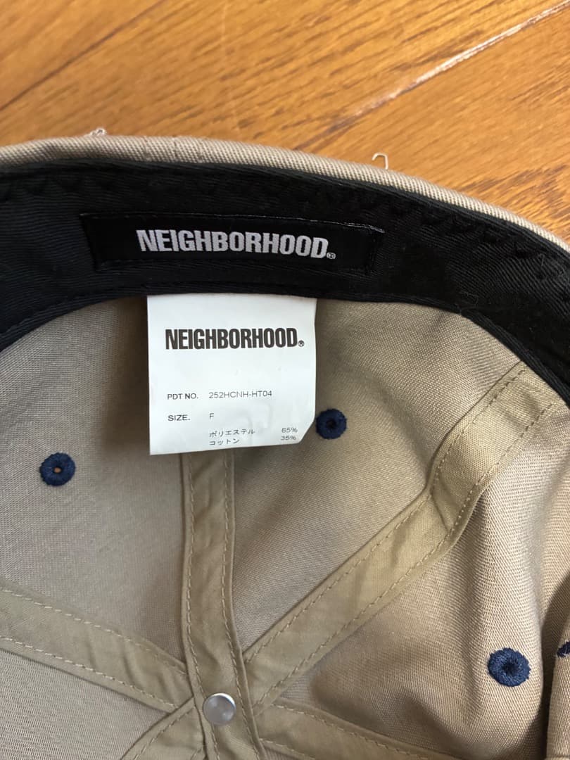 NEIGHBORHOOD ベージュ ネイビー キャップ