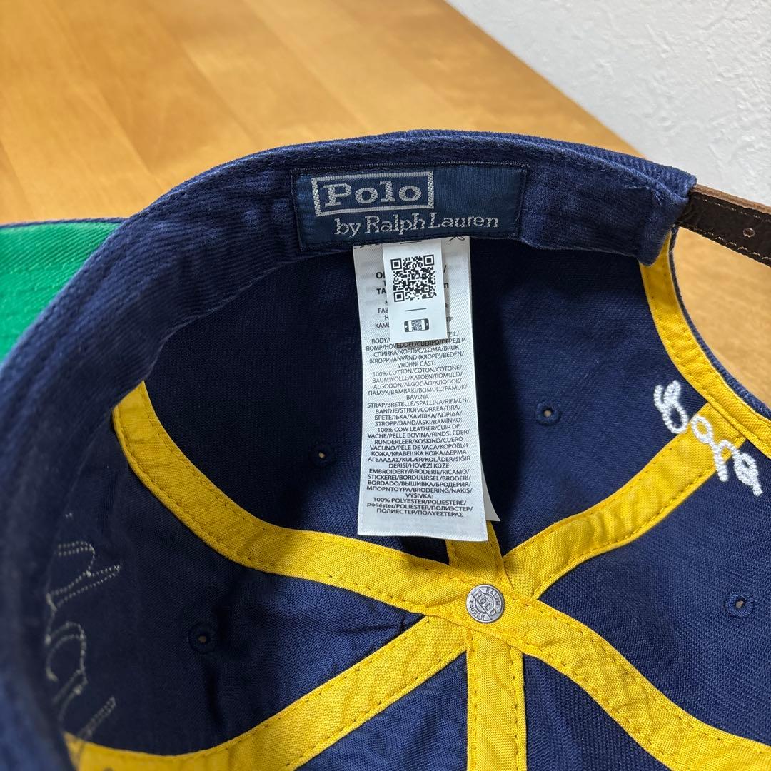 【POLO RALPH LAUREN】アップリケドツイルボールキャップ 美品！