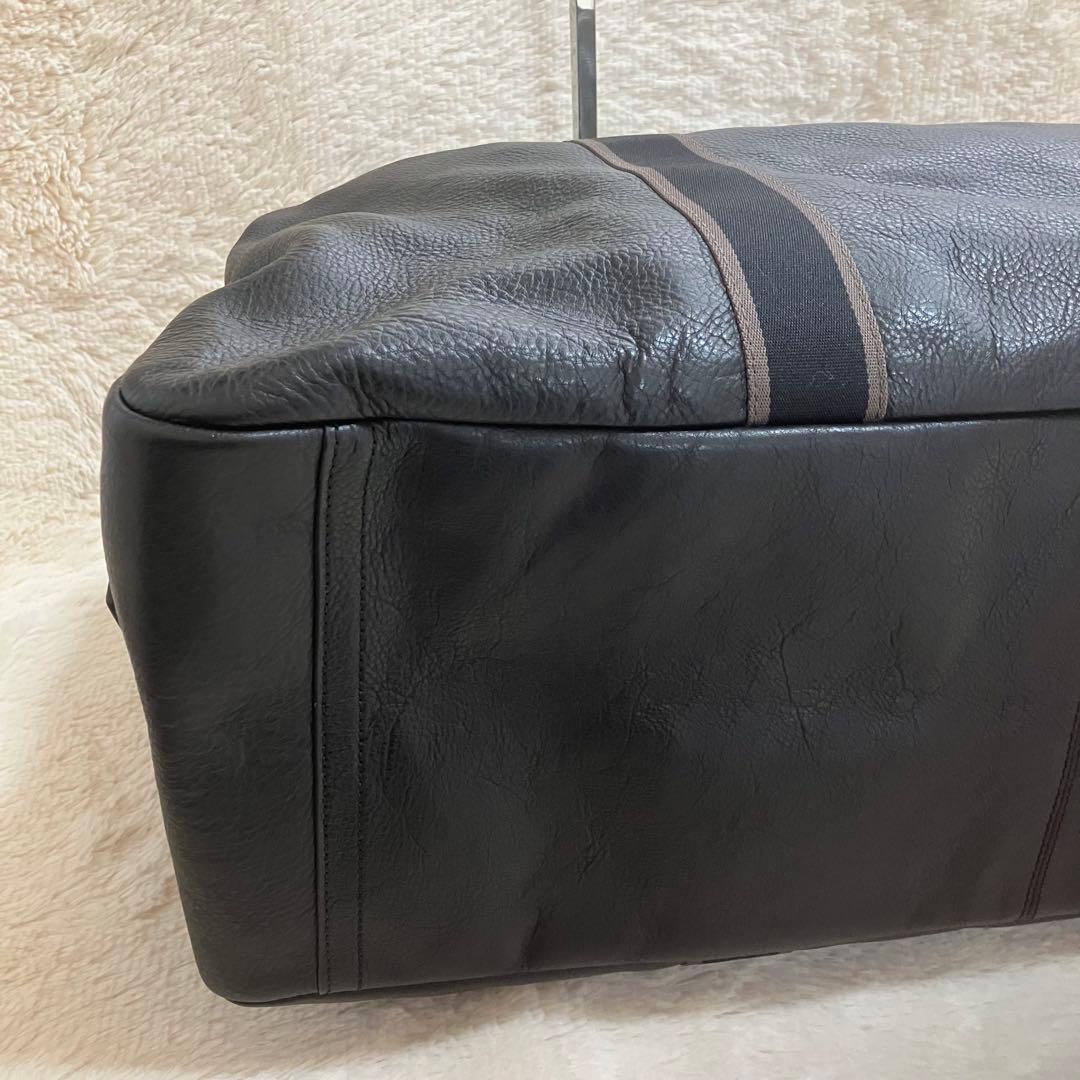【極美品】コーチ メンズ ヘリテージ ダッフル 旅行用 ボストンバッグ 黒