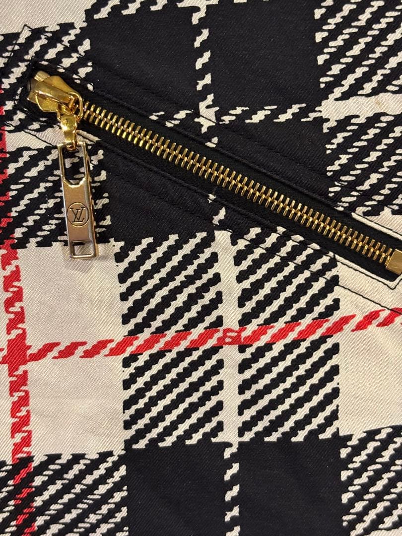 #美品Louis Vuitton チェック柄 レディースシルク半袖Tシャツ XS