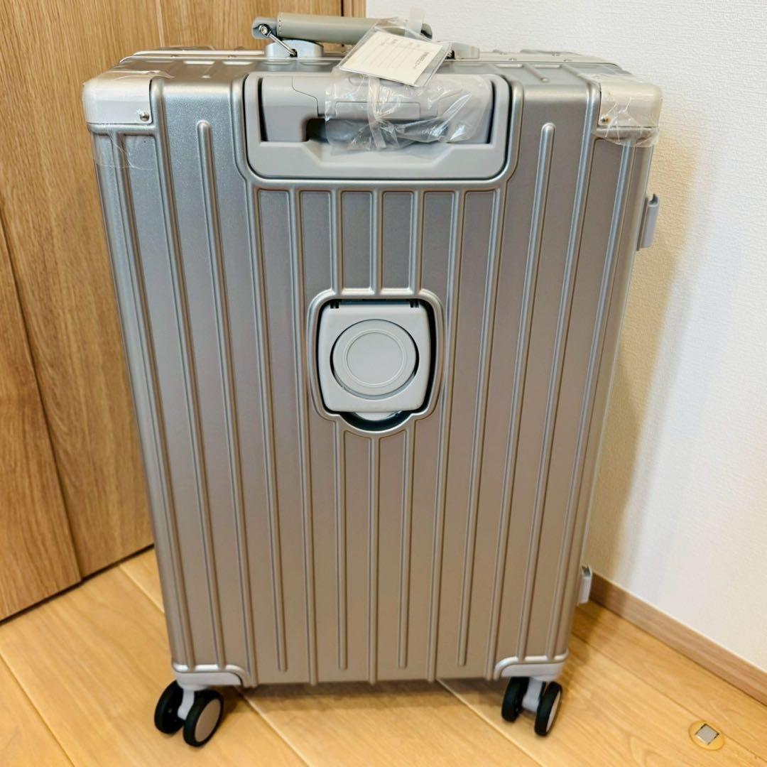 スーツケース シルバーキャリーケース キャリーバッグM 60L TSAロック