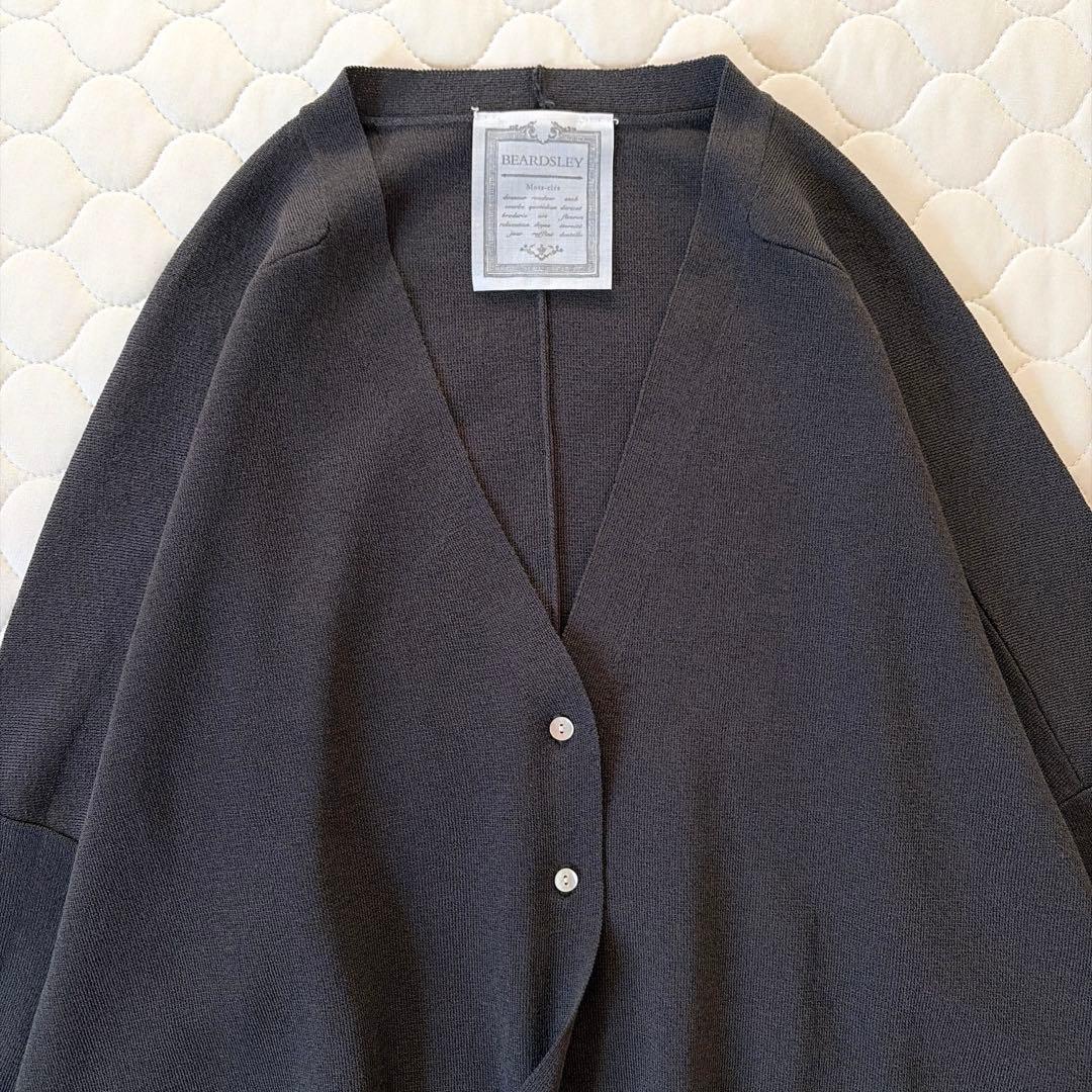 【極美品】BEARDSLEY サラッとカーディガン　ハオリ　ダークグレー