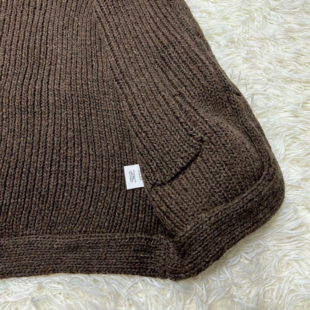 45R ニットガウン ショールカラー ローゲージベルテッドカーディガン
