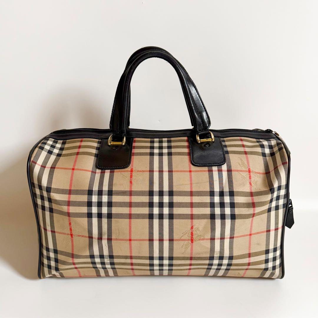 美品　シャドーホース　Burberrys ボストンバッグ　ノバチェック　ロック