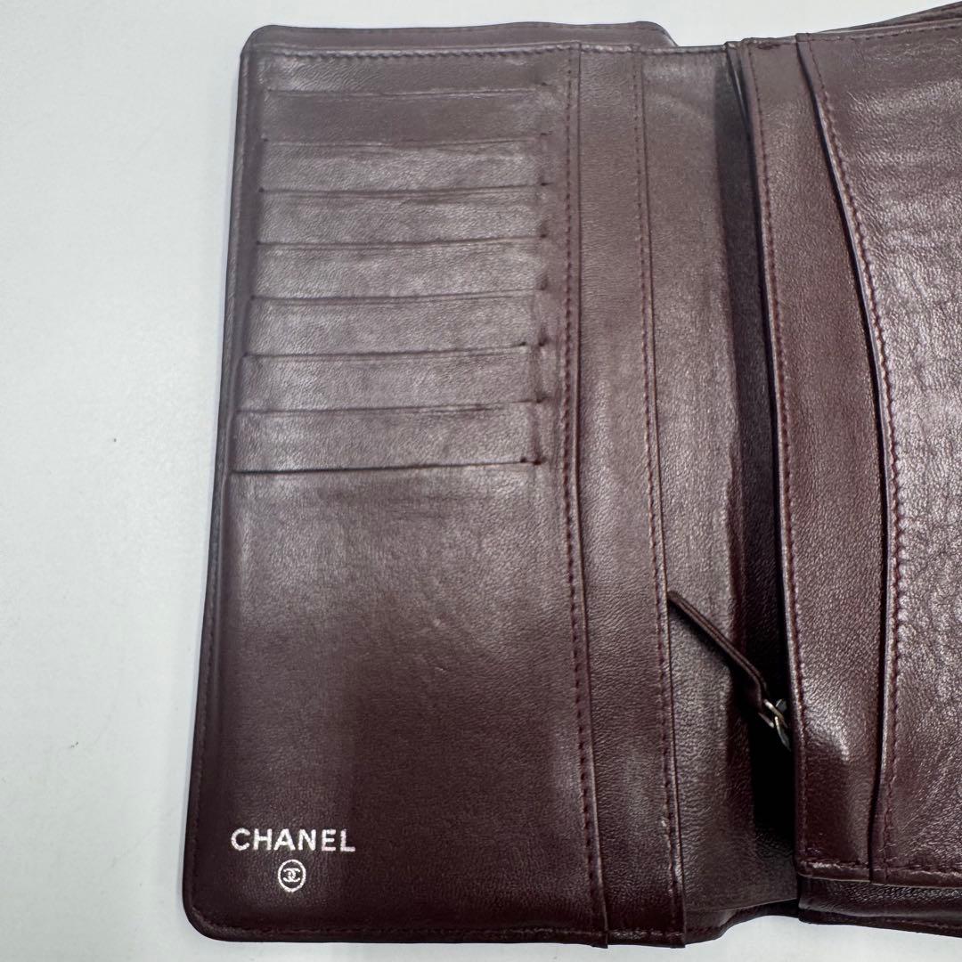 CHANEL シャネル マトラッセ ラムレザー 2つ折り 長財布 ブラック