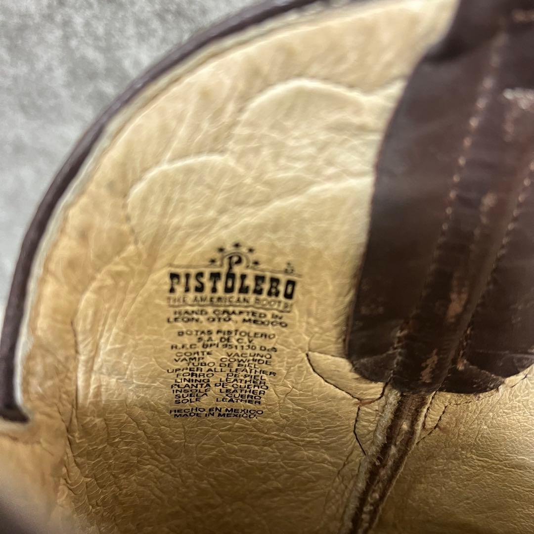 PISTOLERO ピストレロ ブラウンレザー 刺繍デザイン ウエスタンブーツ