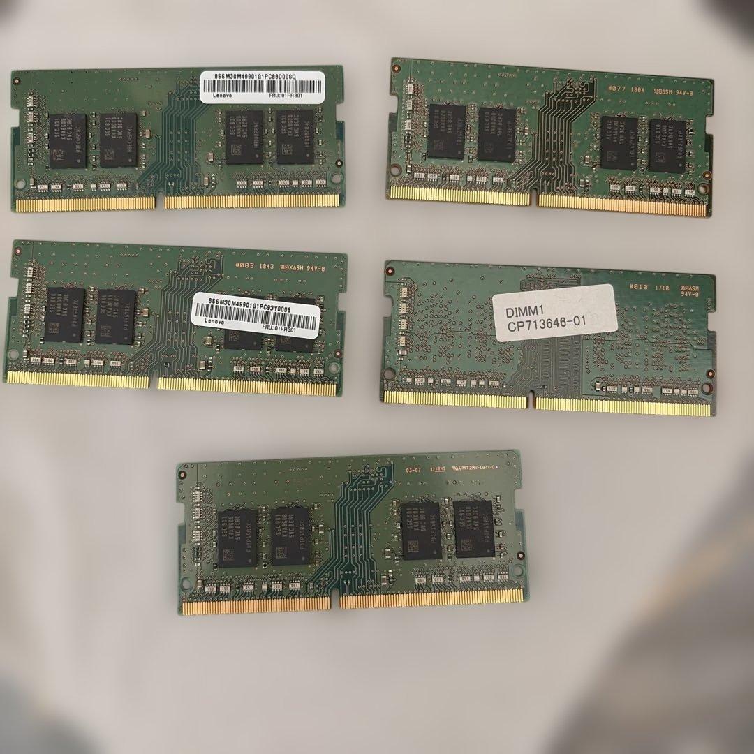 プ*っ様 ノートPC用メモリ　8GB 5枚