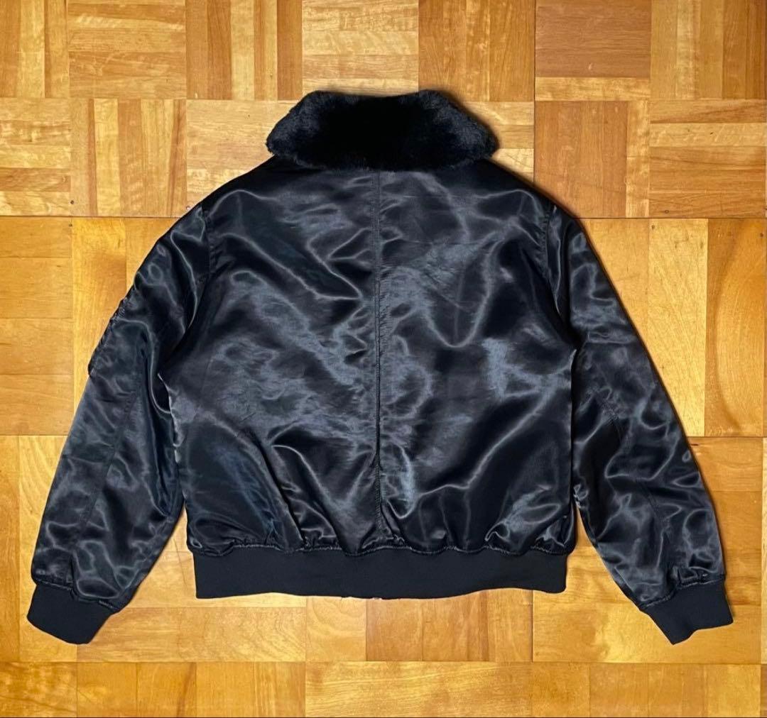 【希少】00s GAP / fur bomber jacket MA1 光沢