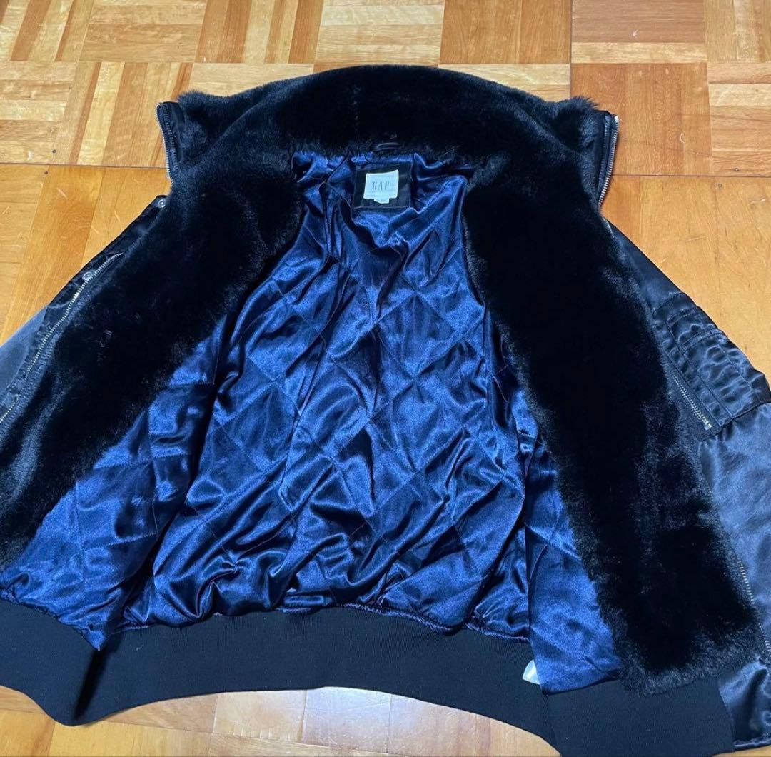 【希少】00s GAP / fur bomber jacket MA1 光沢