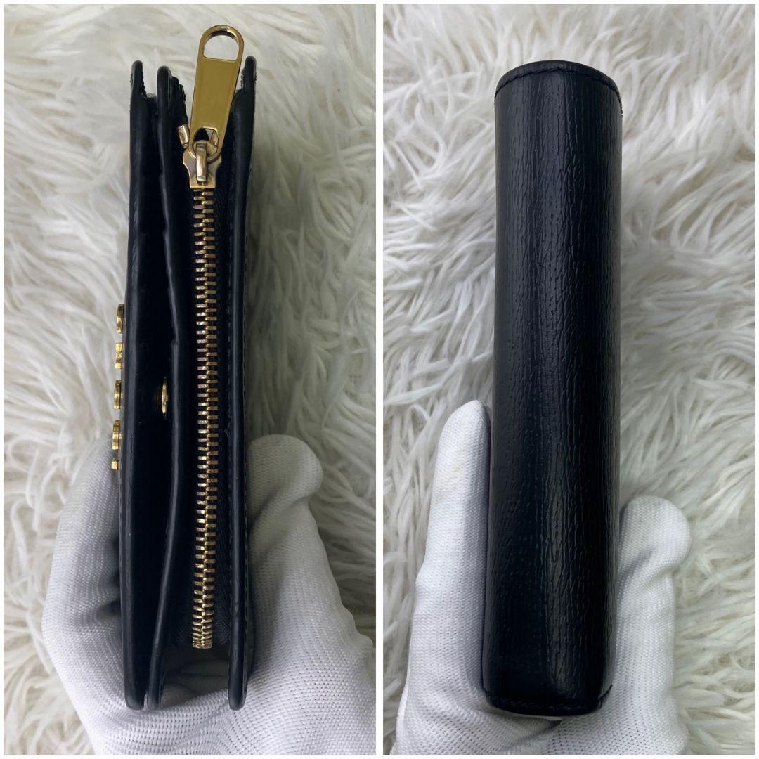 未使用級✨グッチ 772639 レザー コンパクトウォレット 二つ折り財布 黒