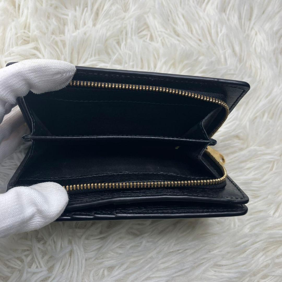 未使用級✨グッチ 772639 レザー コンパクトウォレット 二つ折り財布 黒