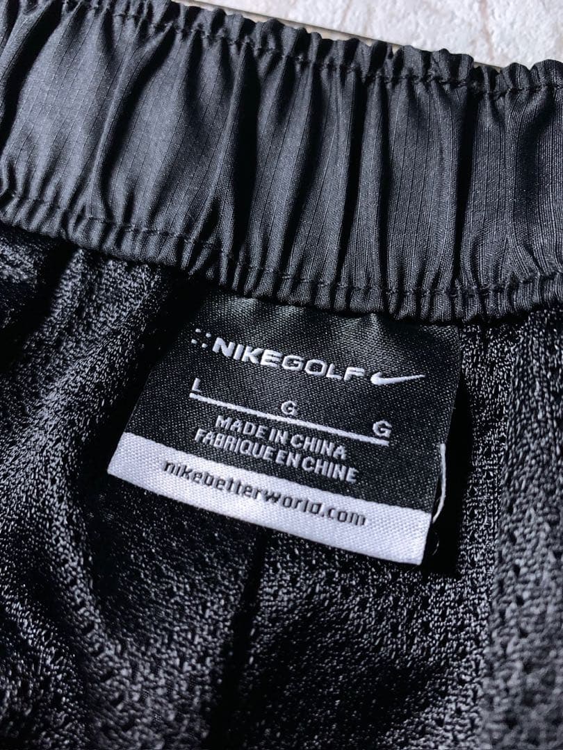 00s〜 NIKE 立体裁断 ワイド ナイロンパンツ ドローコード 黒 Y2K