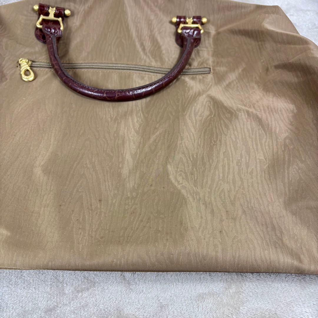 バレンシアガ　ボストンバッグ　ナイロン×クロコ型押しレザー　BALENCIAGA