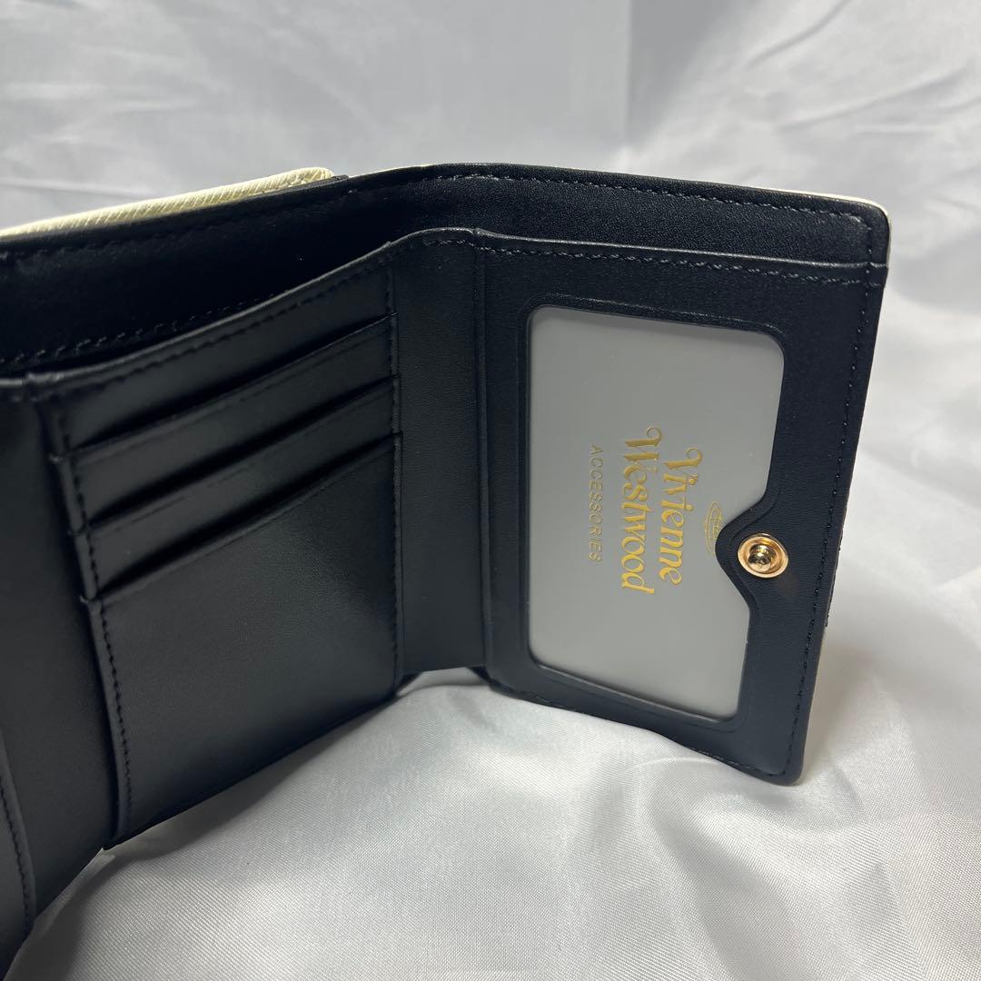 新品 Vivienne Westwood ホワイト赤黒ライン 三つ折り財布