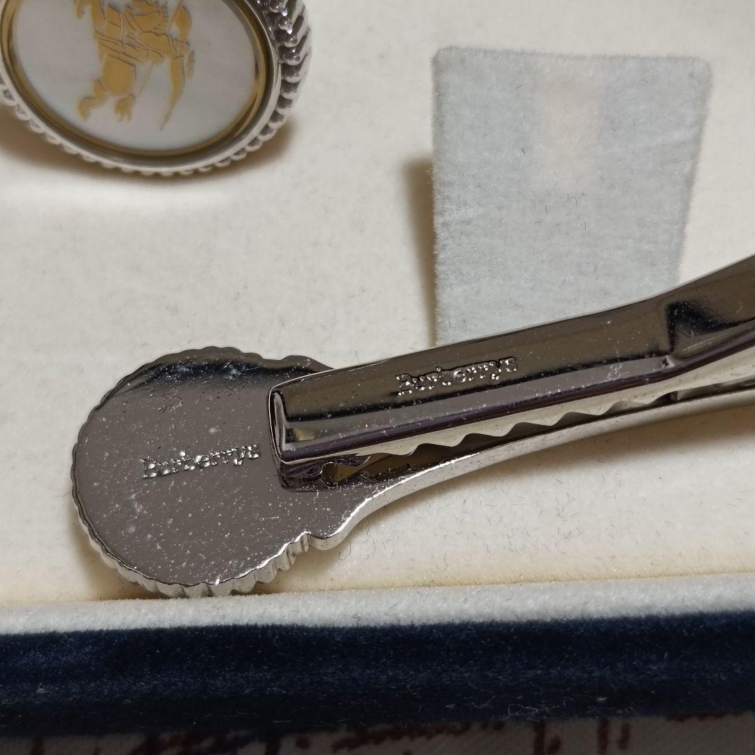 BURBERRY カフスボタン タイピン セット シェル 白蝶貝　箱なし
