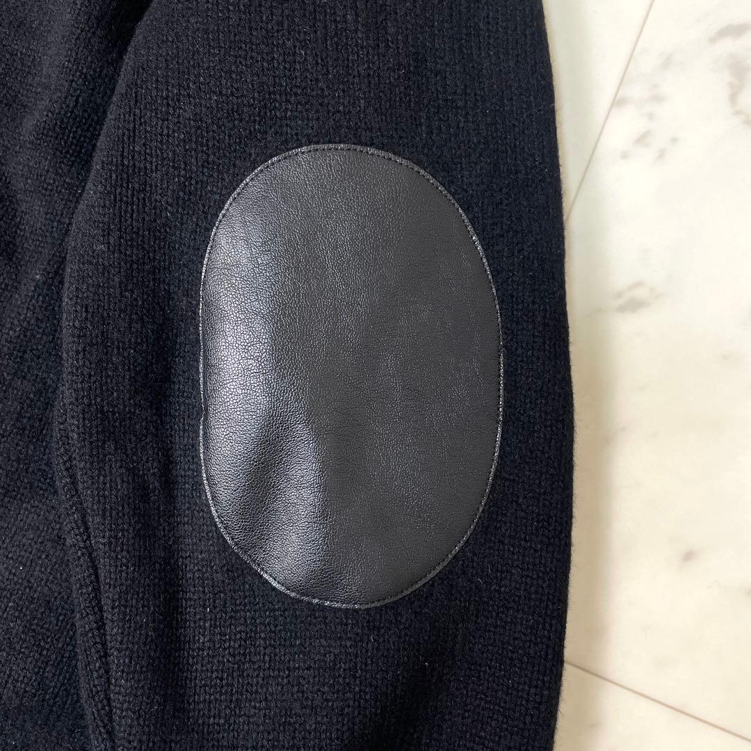 専用【良品】マチャット ウールエルボーパッチカーディガン F 黒