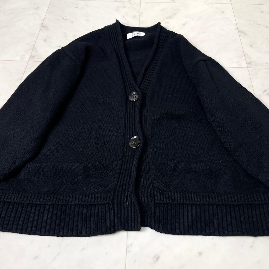 専用【良品】マチャット ウールエルボーパッチカーディガン F 黒