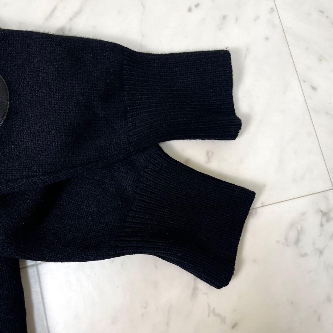 専用【良品】マチャット ウールエルボーパッチカーディガン F 黒