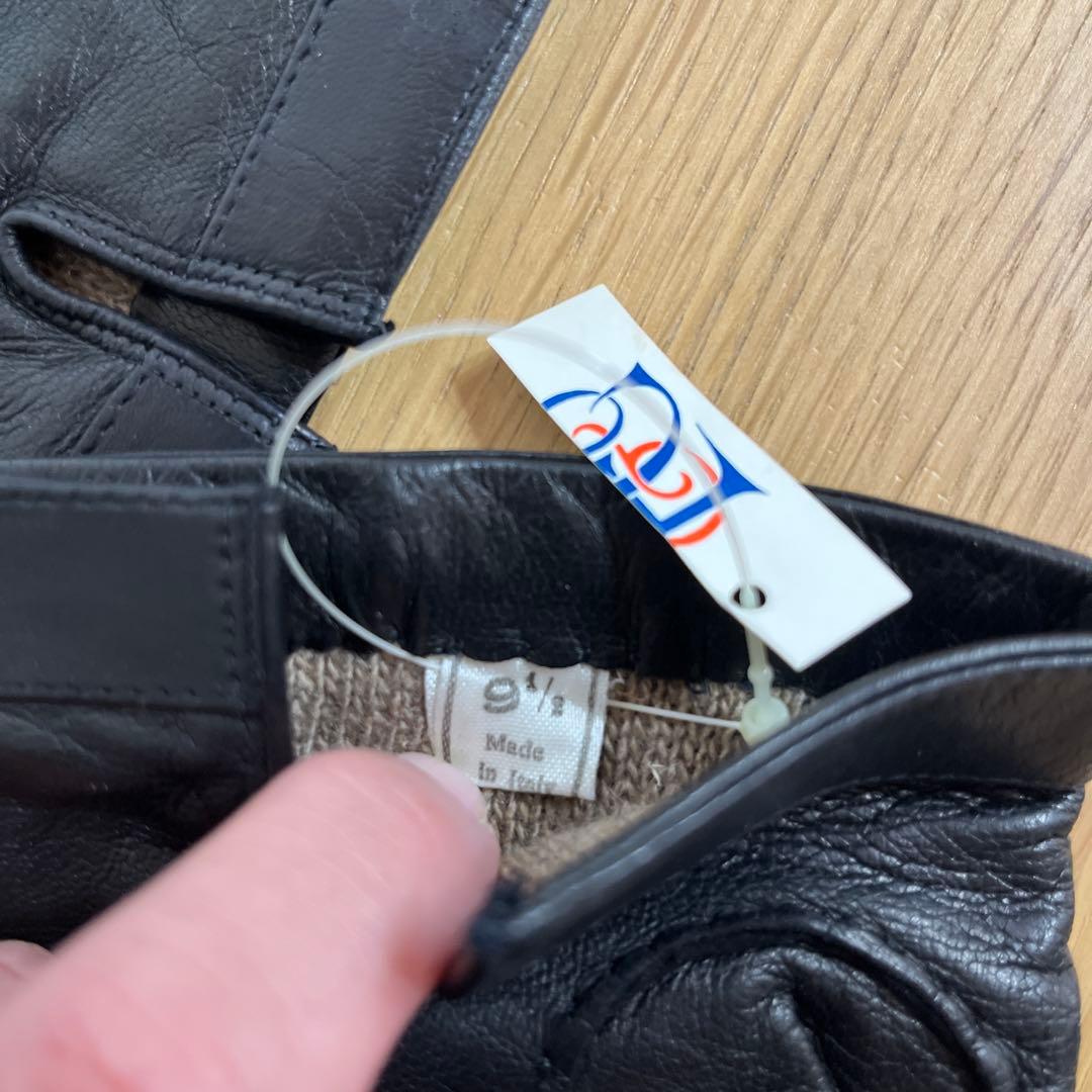 新品　イタリア製　本革　カシミア手袋