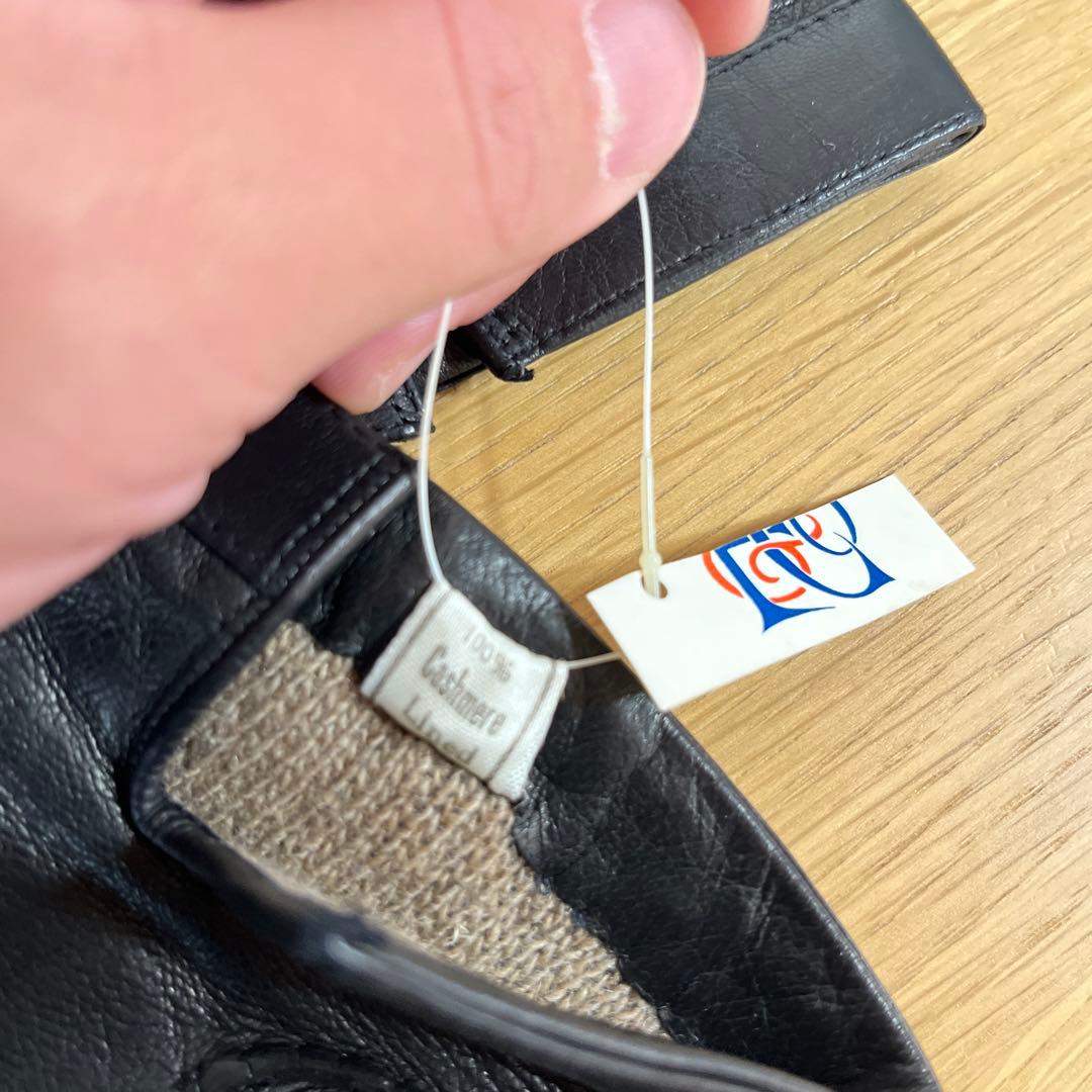 新品　イタリア製　本革　カシミア手袋