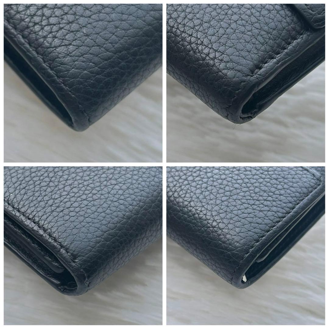 美品✨LOEWE ロエベ スモールバーティカルウォレット 三つ折り財布 黒