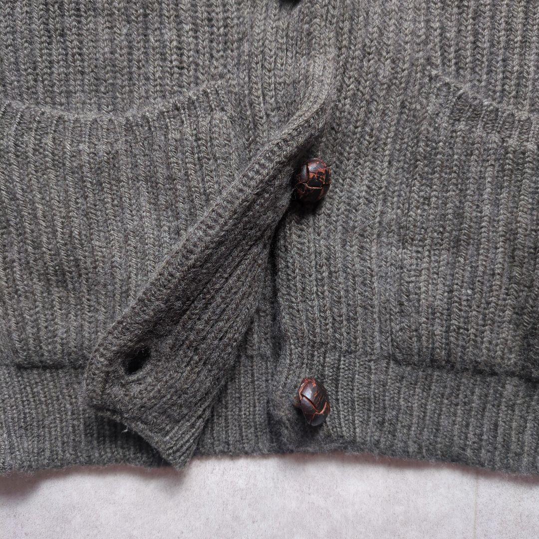 マーガレットハウエル カシミヤ シルク ニット カーディガン グレー リブニット