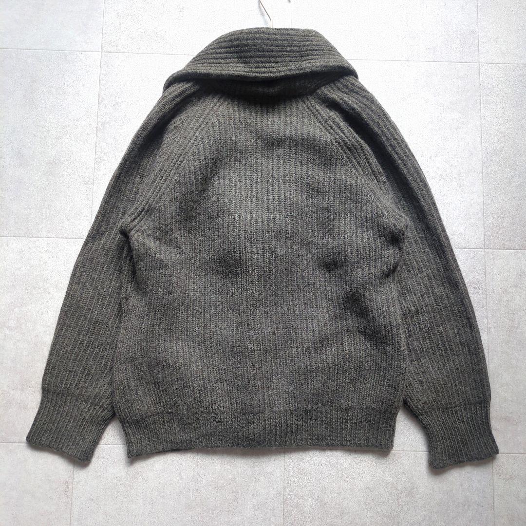 マーガレットハウエル カシミヤ シルク ニット カーディガン グレー リブニット