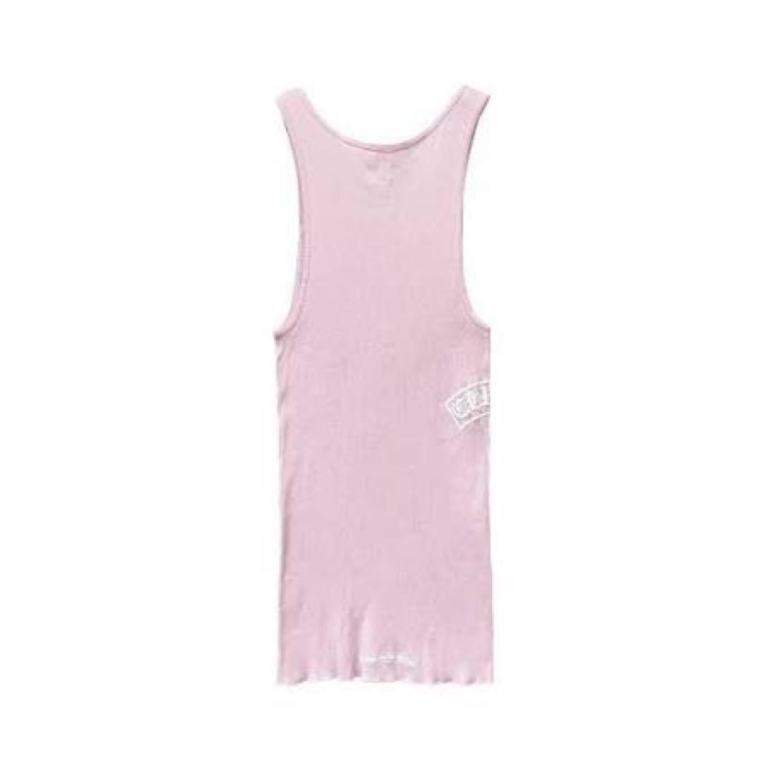 CHROME HEARTS ピンク Tバー スクリプト ロゴ タンクトップ