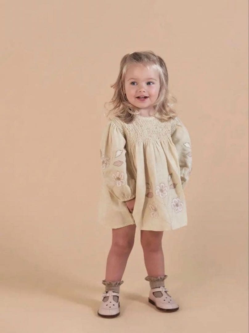 ワンピース apolina NOEMIE DRESS-PALE PEAR 18-24M