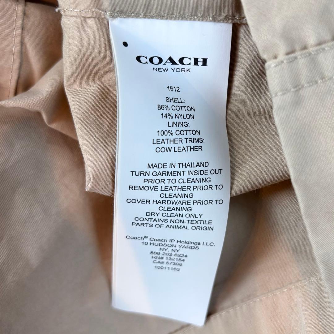 ★COACH★M★ベージュフード付きコート★ フード裏袖口裏前中心裏C柄素敵★