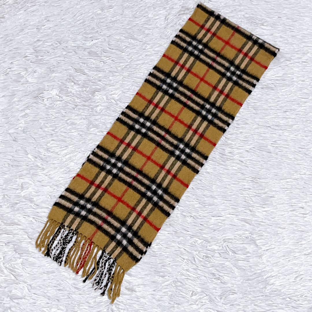 定番 バーバリー ロンドン カシミヤ ノバチェック マフラー ベージュ 英国製