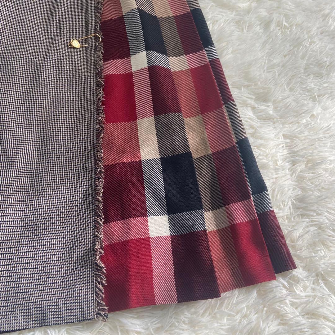 【美品】ブルーレーベルクレストブリッジ スカート　ロングスカート チェック