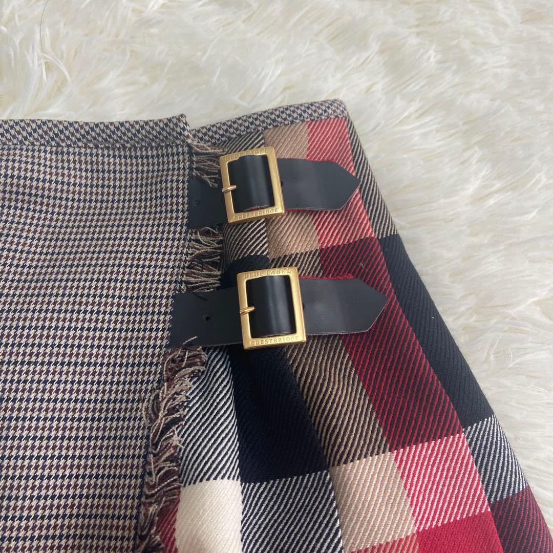 【美品】ブルーレーベルクレストブリッジ スカート　ロングスカート チェック