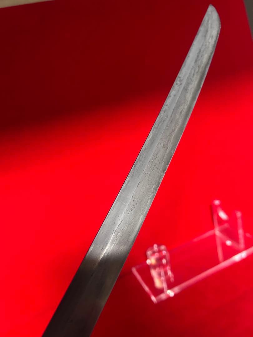 01565 包丁　マグロ包丁　先丸型　両刃　玉鋼　鬼反り　未使用品