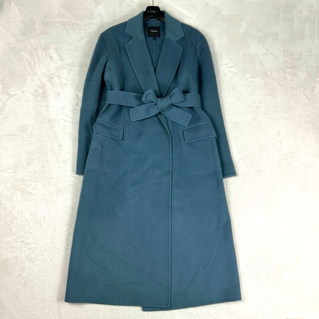 美品♡Theory カシミヤ混ベルテッドコート 現行 ベルト ロング LUXE