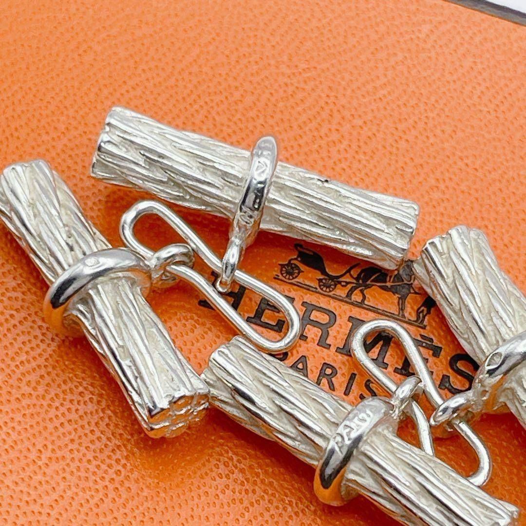 HERMES エルメス　カフス　カフリンクス　ヴィンテージ　ツイスト　シルバー