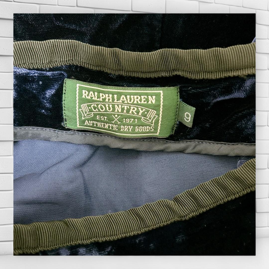 Ralph Lauren ロングスカート【上品】ベロア M ネイビー 日本製