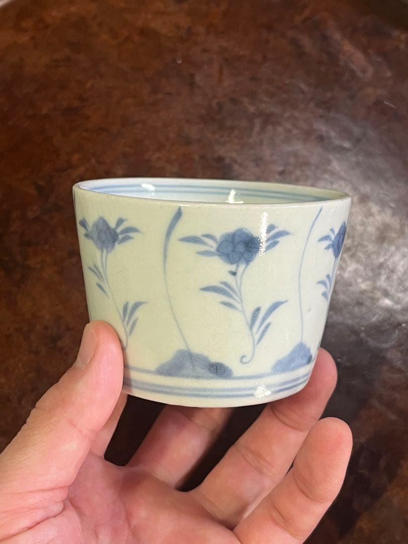 古伊万里　蔓草　蔦草　霊芝　立涌　蕎麦猪口　そば猪口　無傷完品　民藝　民芸