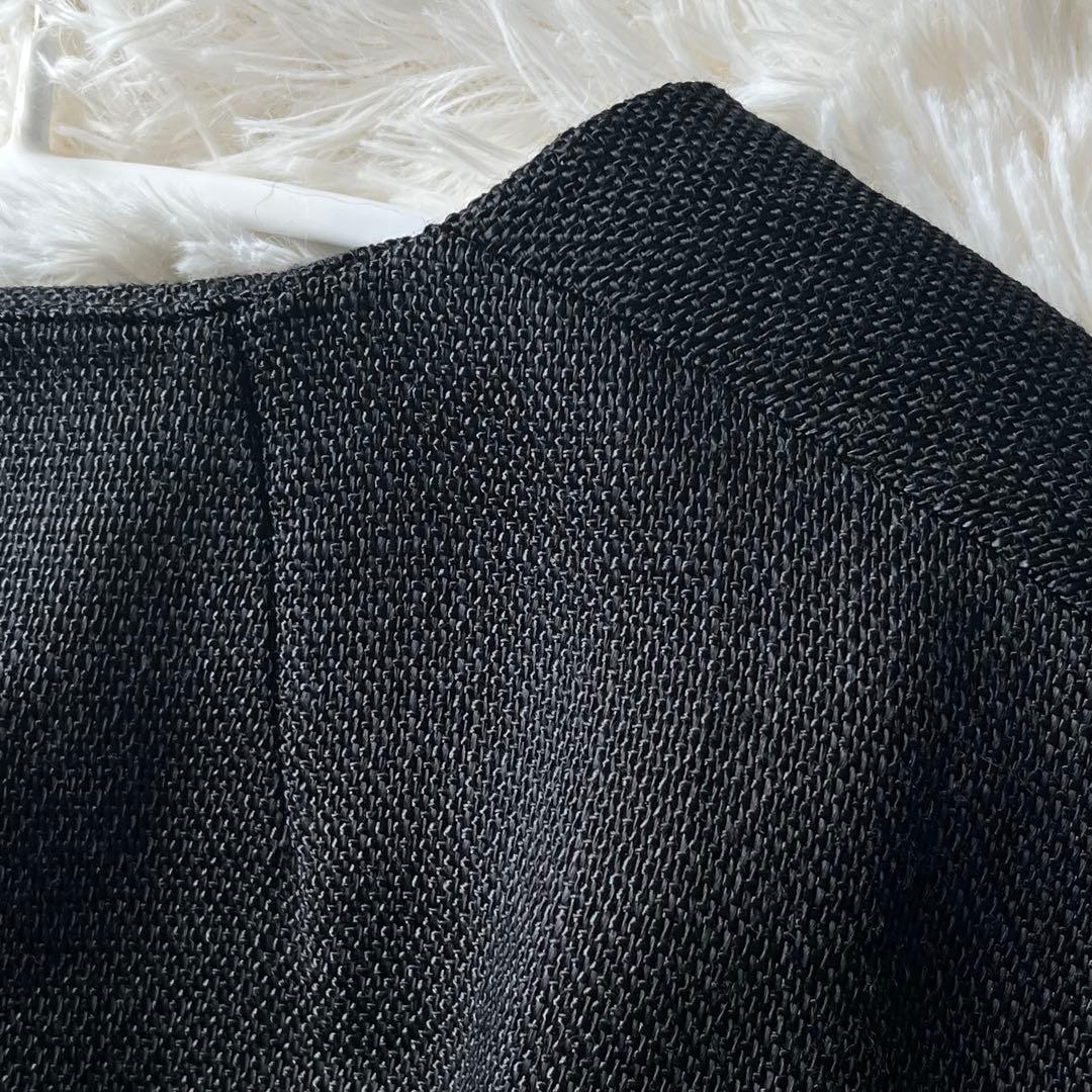 美品 MUSE VASINO オーバーコート ノーカラー ガウンコート ブラック