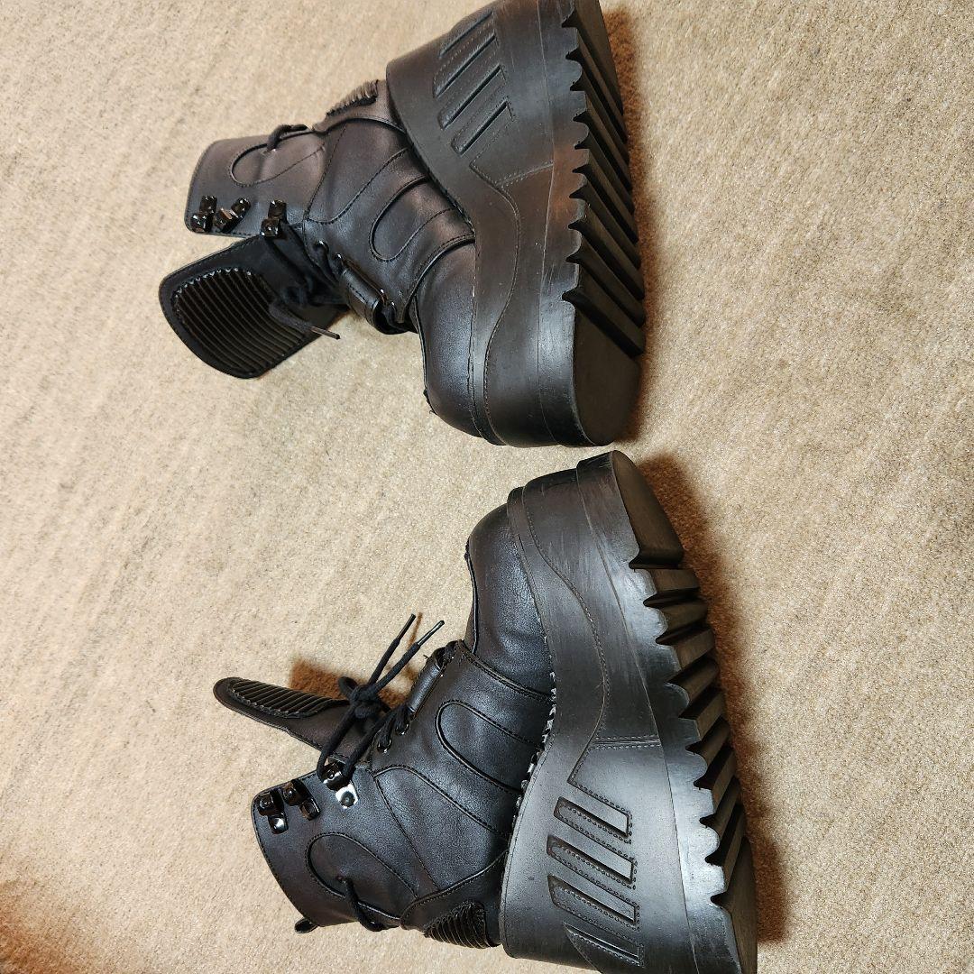 デモニア　STOMP-13 ブラック　ウェッジソール　ブーツ　厚底　スニーカー
