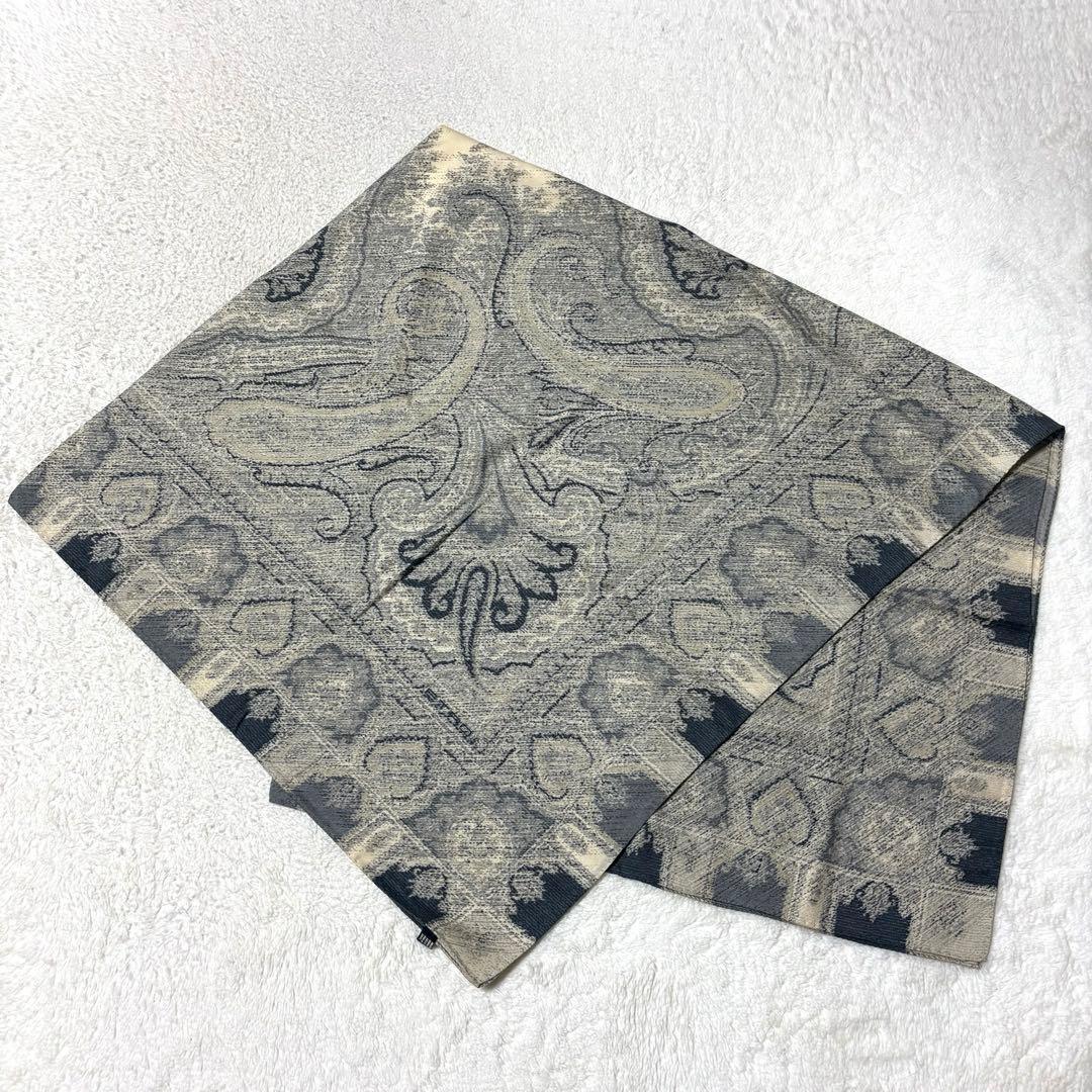 エトロ ETRO 大判 ストール 正方形 ペイズリー ウール シルク