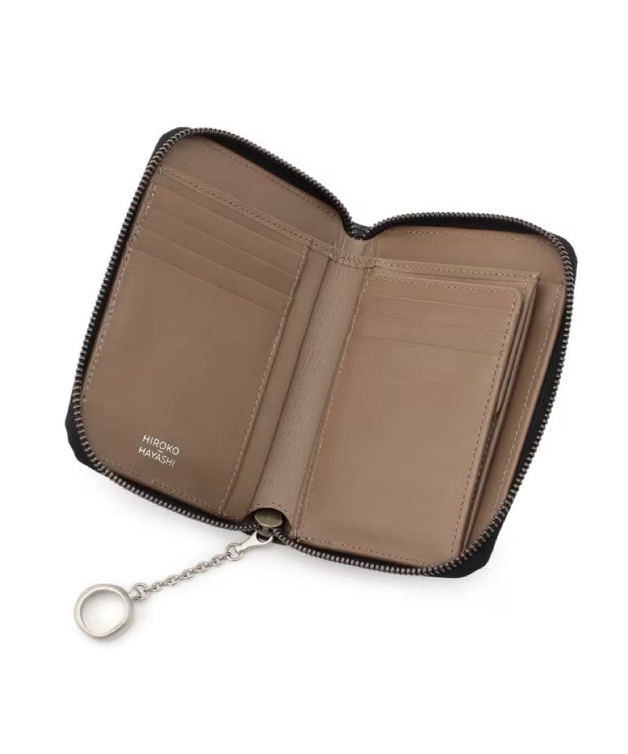 【美品】ハヤシヒロコ 二つ折り財布 CERTO（チェルト）ファスナー式 ピンク