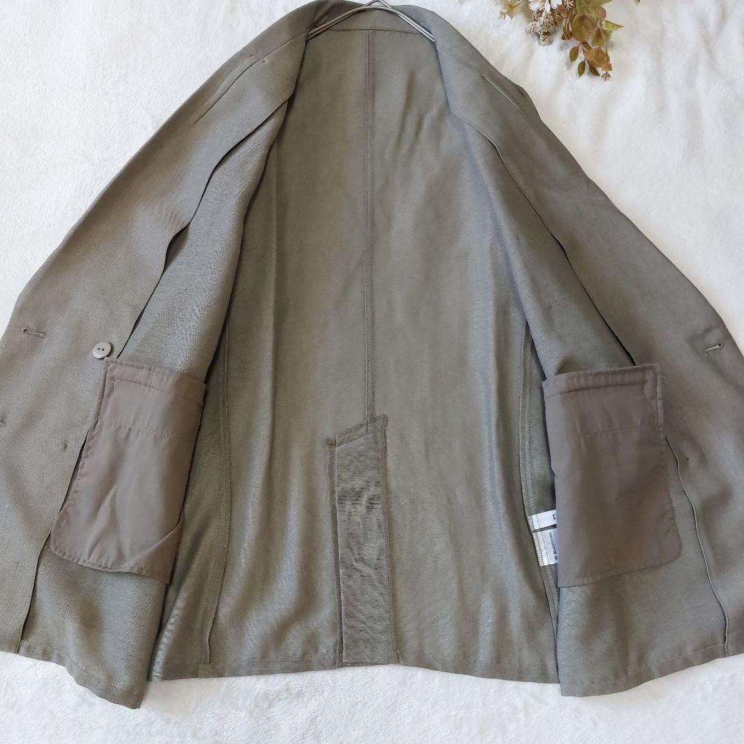 【美品】ドゥドゥ DouDou シアーダブルジャケット グレージュ シェルボタン