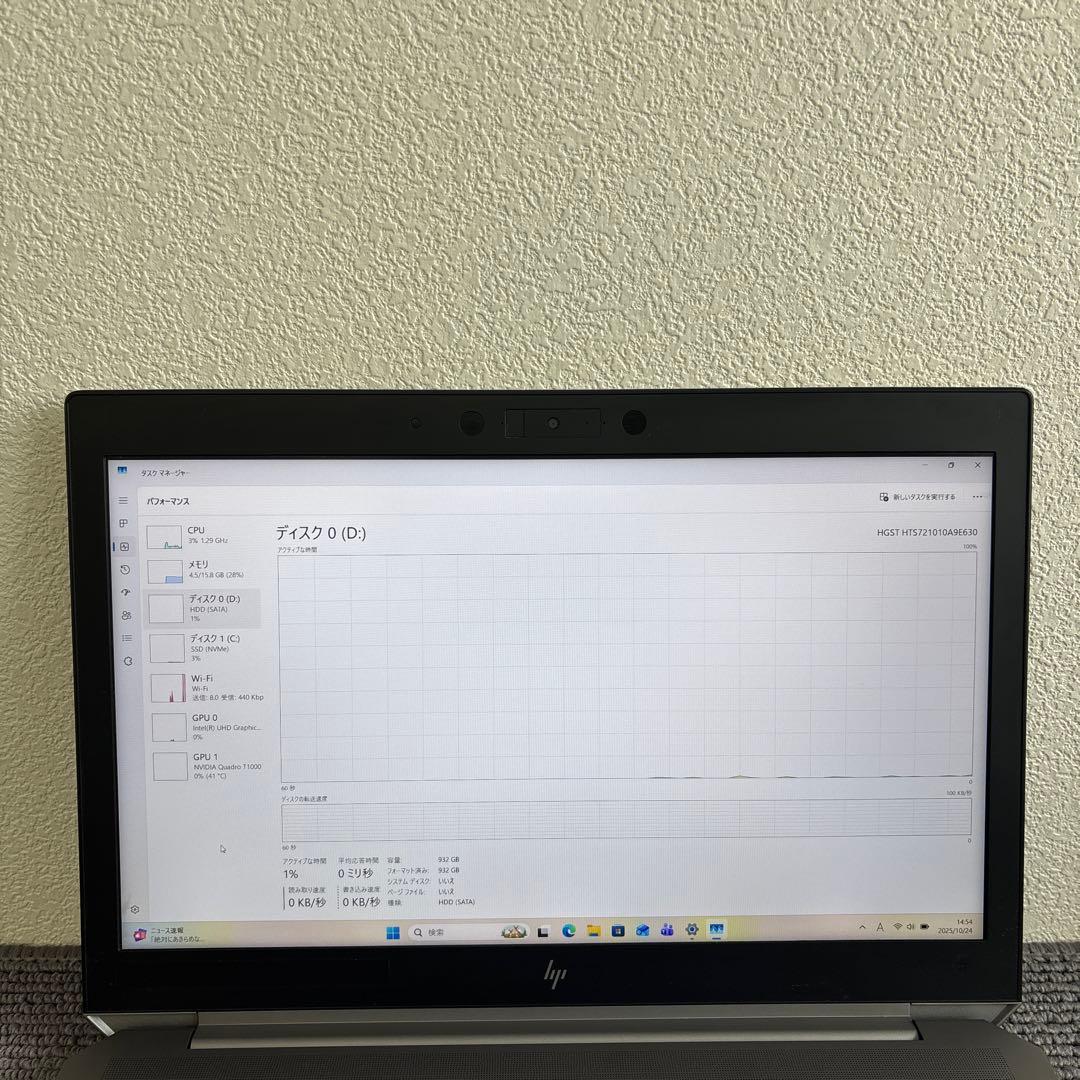 HP ZBook 15 G6 i7-9750H メモリ16GB #M6546