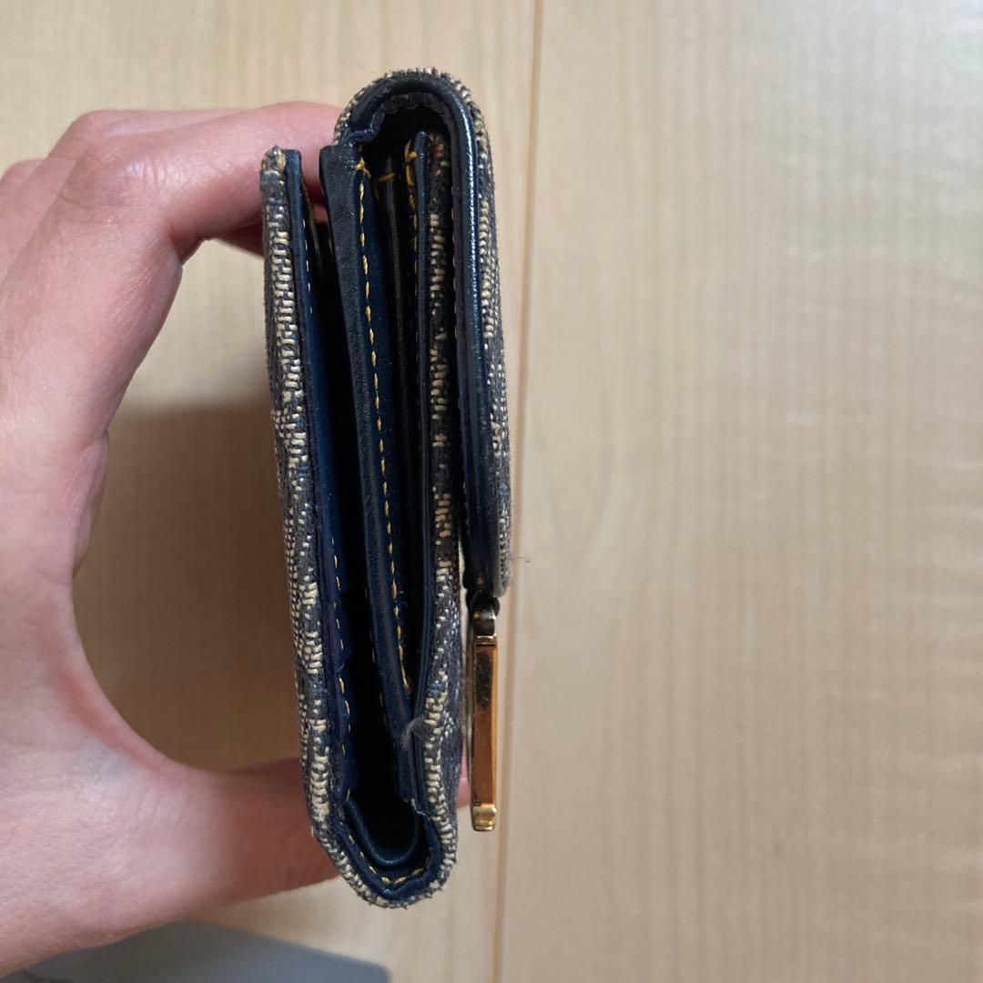 Dior 二つ折り財布　トロッター柄　キャンバス