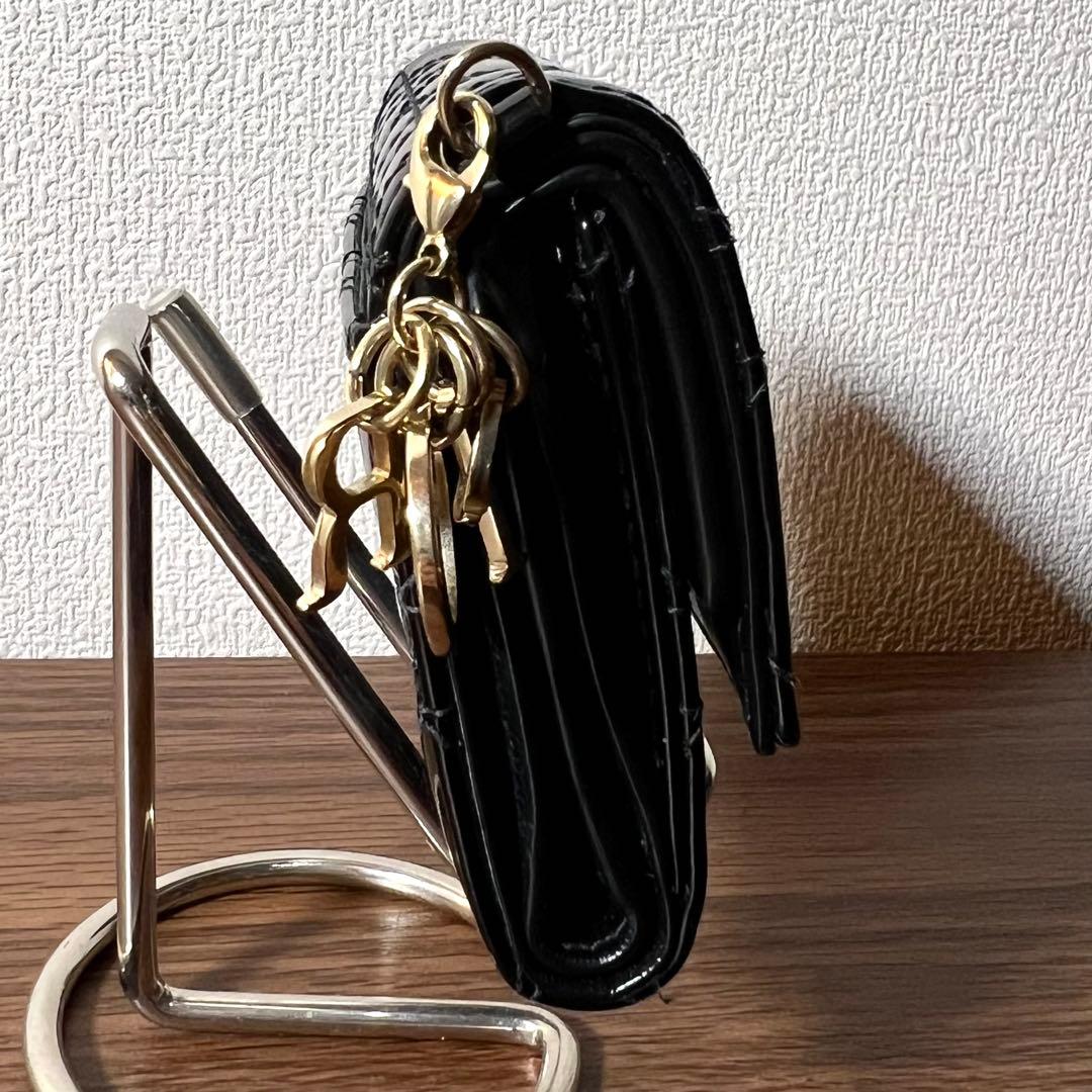 クリスチャンディオール 三つ折り財布 レディディオール カナージュ エナメル