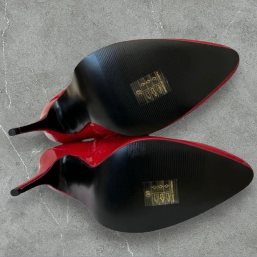 【新品】PLEASER 赤 エナメルロングブーツ 【23.5】