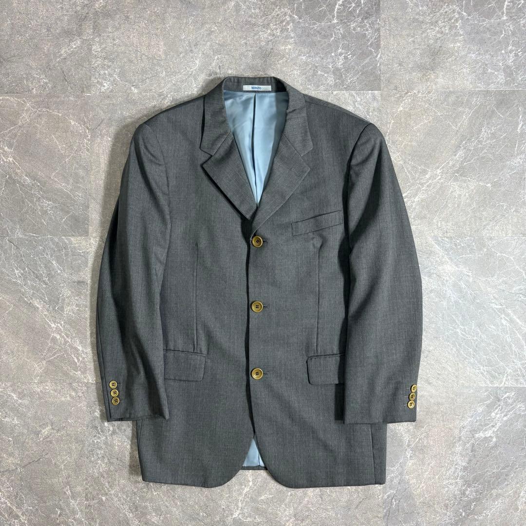 90s KENZO HOMME シングルテーラードジャケット グレー 日本製